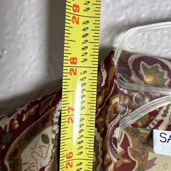 Vintage 90s San Andre Long Sleeve Asymmetrical Shawl Neck Blouse Paisley Sz 12 - Picture 9 of 14